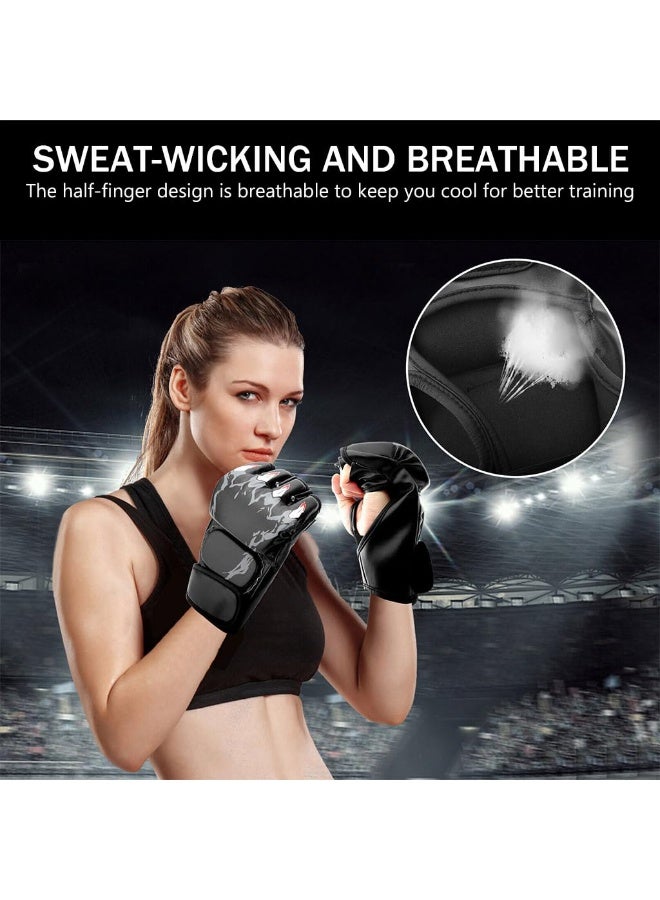 يلا جوي قفازات الملاكمة بدون أصابع, لقفازات MMA, قفازات الملاكمة المهنية الأداء,قفازات سباررينغ للرجال ونصف الأصبع, قفازات الملاكمة عالية التأثير للتدريب على الحقيبة و UFC (L) - Image 3