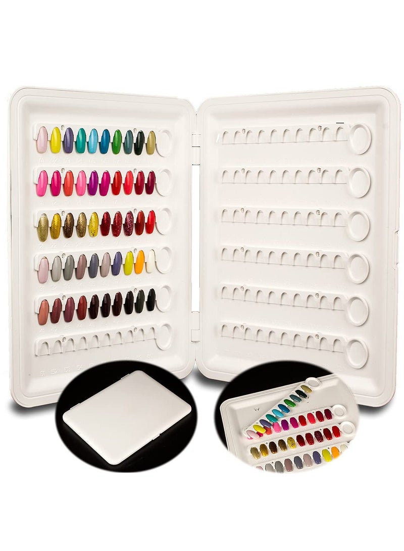 Professional 120 Nail Colors Chart,And 144 False Tips.White Gel Polish Display Card Book, Art Salon Design Booklet, Color Swatches Practice Board