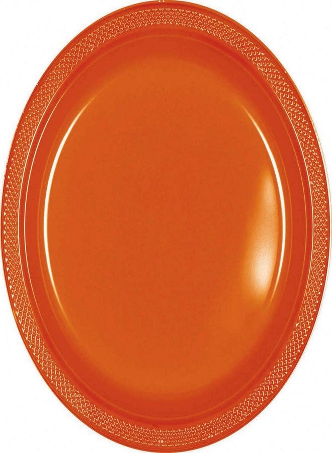 Amscan Vibrant Round Orange Peel Plastic Plates - 9" (Packs of 20) - Premium Quality Design, Ideal for Any Event or Party
