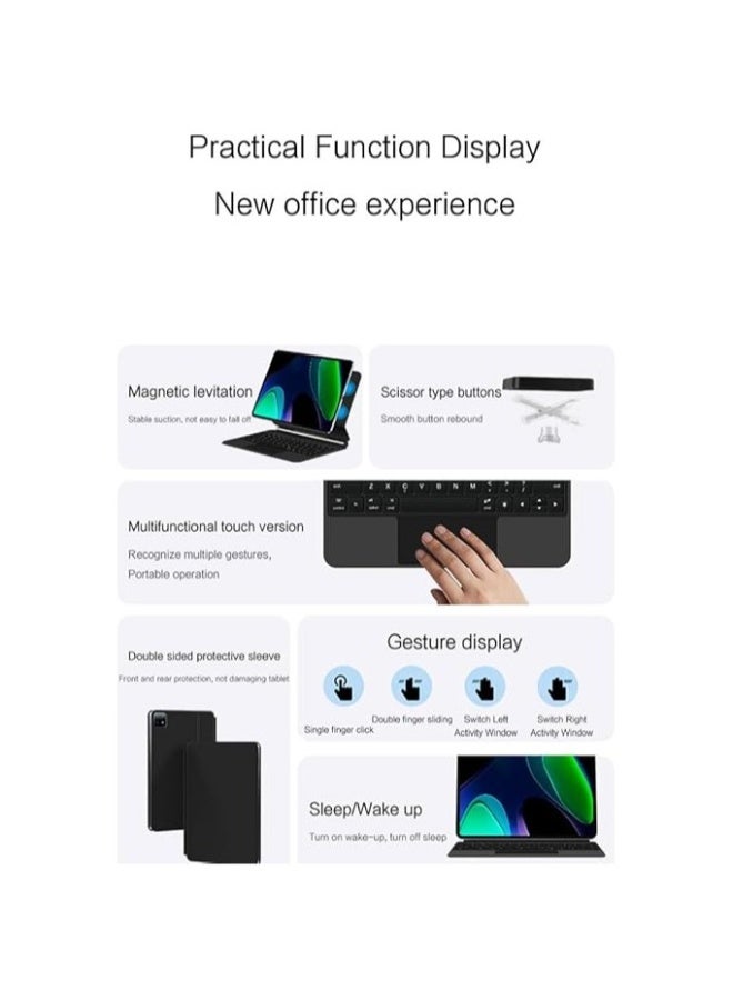 Magnetic Smart Bluetooth Keyboard Case Compatible with Xiaomi Pad 6S Pro 12.4'' 2024 with Trackpad RGB Keyboard for Mi Pad 6S Pro - Image 4