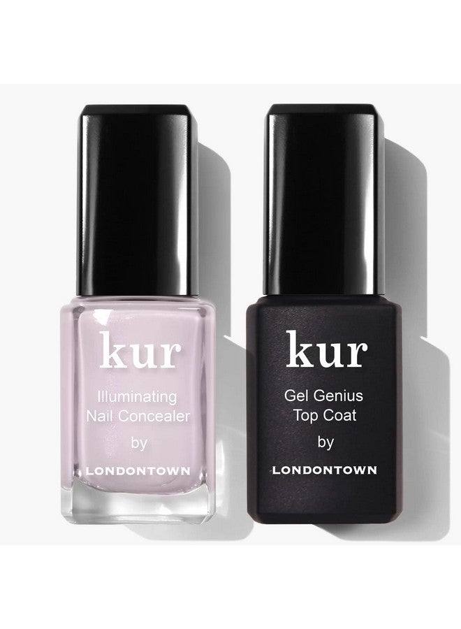 LONDONTOWN kur Pink Nail Conceal & Go Duo Set, Includes Pink Nail Illuminating Concealer & Gel Genius Top Coat, 2 Piece Set, 0.4 Fl Oz - Image 1