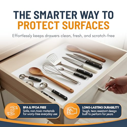 Linda's Essentials Shelf Liner Cabinet Liner for Shelves Non-Adhesive Kitchen Drawer Liner by Linda’s Essentials (12 x 120 Inches) - Non-Slip Easy Clean Shelf Liners for Cabinets and Cupboard Protector, Waterproof Mat - Image 4