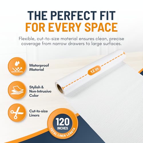 Linda's Essentials Shelf Liner Cabinet Liner for Shelves Non-Adhesive Kitchen Drawer Liner by Linda’s Essentials (12 x 120 Inches) - Non-Slip Easy Clean Shelf Liners for Cabinets and Cupboard Protector, Waterproof Mat - Image 3
