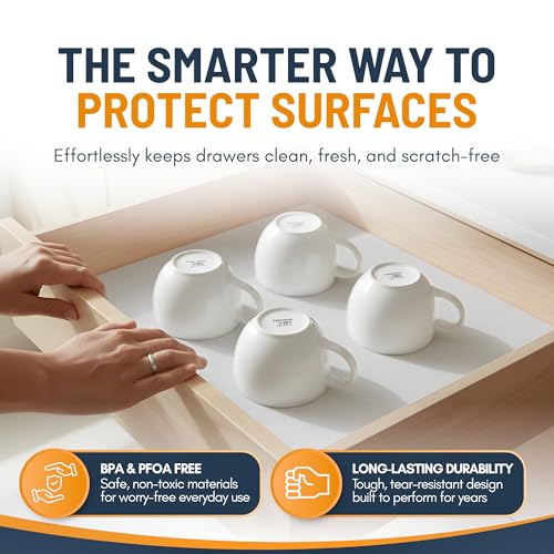 Linda's Essentials Shelf Liner Cabinet Liner for Shelves Non-Adhesive Kitchen Drawer Liner by Linda’s Essentials (12 x 120 Inches) - Non-Slip Easy Clean Shelf Liners for Cabinets and Cupboard Protector, Waterproof Mat - Image 2