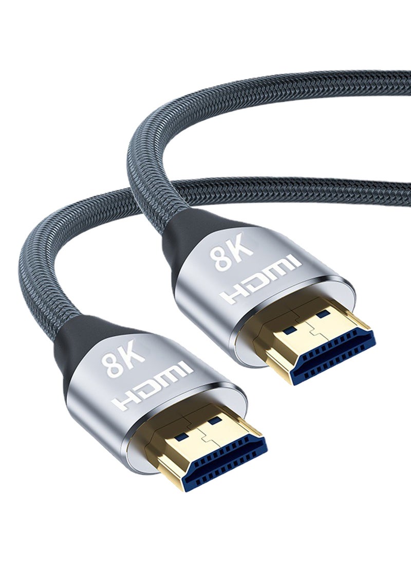 8K HDMI Cable, Nylon Braided 2.1 HDMI CL3 Rated Support Dolby Atmos, 8K@60Hz/4K@120Hz, Ultra Speed 48Gbps, eARC, HDCP 2.2 & 2.3, Dynamic HDR Compatible with Monitor/Projector/Sw-itch/P-S5/Xbo-x (3M) - Image 1