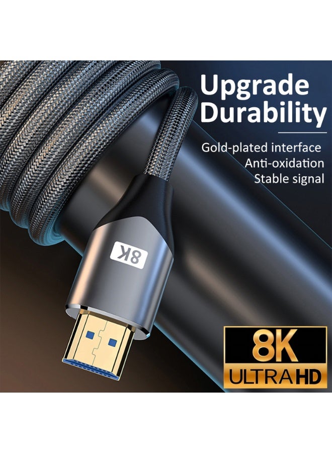 8K HDMI Cable, Nylon Braided 2.1 HDMI CL3 Rated Support Dolby Atmos, 8K@60Hz/4K@120Hz, Ultra Speed 48Gbps, eARC, HDCP 2.2 & 2.3, Dynamic HDR Compatible with Monitor/Projector/Sw-itch/P-S5/Xbo-x (3M) - Image 2