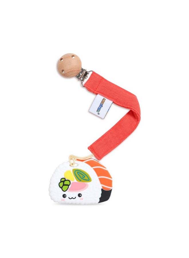 AmazingM - Baby Food Grade Silicone Teether Toy With Pacifier Clip Holderteething Pain Relief Toys Gift Set For 3 Months+ Boys And Girlsfreezer Safebpa Free (Sushi) - Image 1