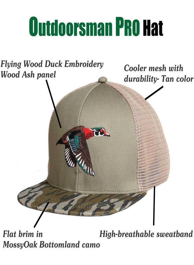 قبعة EDTREK Outdoorsman Pro Trucker ذات الشبكة المسامية عالية الأداء - قبعة سناباك ذات حافة مسطحة (لون بطة الخشب - لون خشب الدردار) - Image 5
