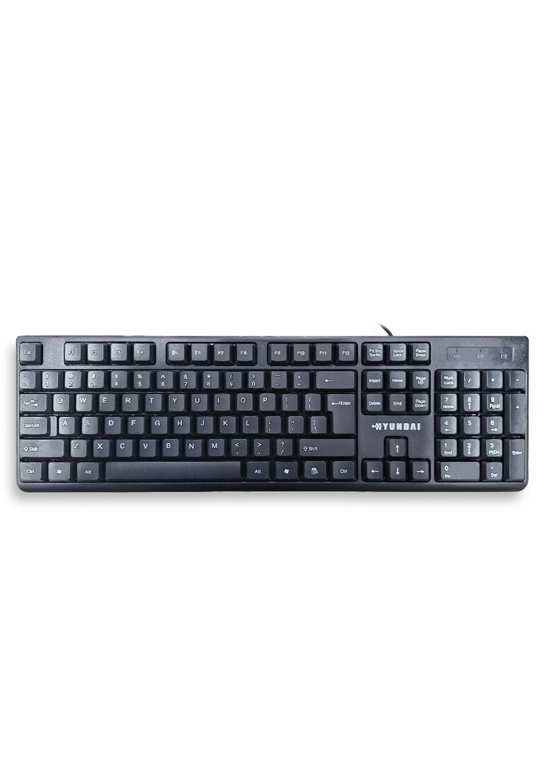 Keyboard Mouse Wired Combo HY 1001 Black Wired membrane keyboard ,104 keys , Cable length : 1.5m  - Image 3