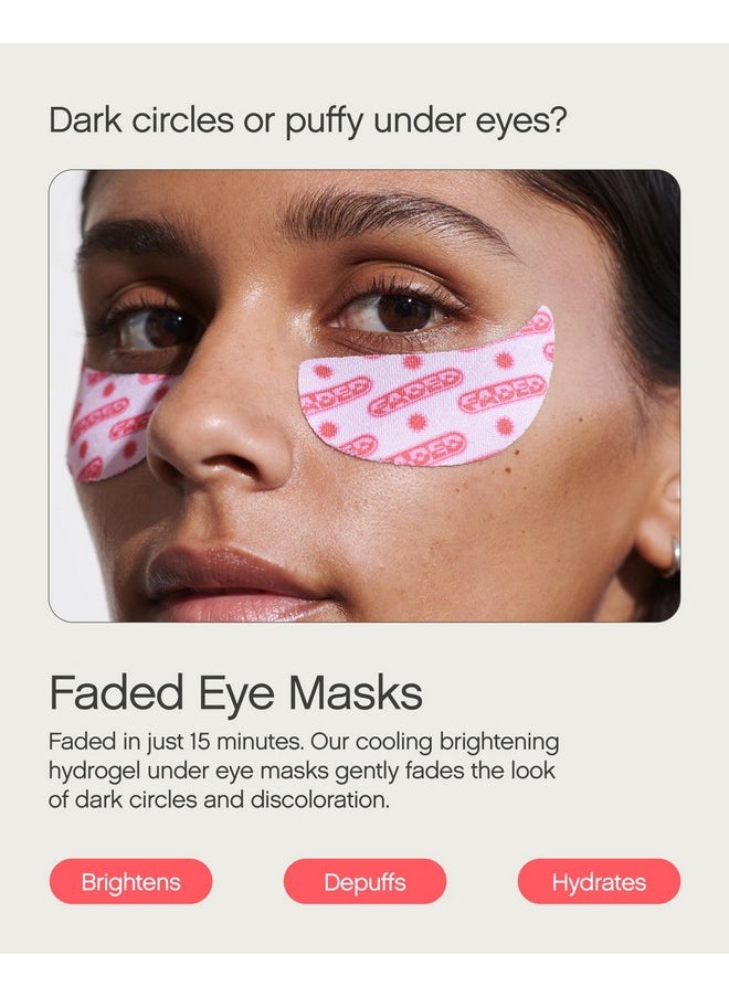 TOPICALS Faded Starter Kit The Brightening & Clearing Bundle Faded Serum For Dark Spots (0.5Oz) And Faded Under Eye Masks (Set Of 6)  - Image 2