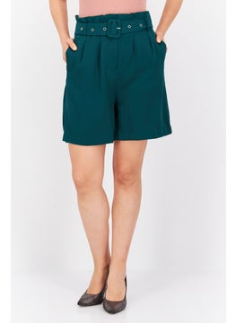 Women Plain Belted Basic Short, Dark Green - pzsku/ZBD58D3624B4CD7046883Z/45/_/1724351063/65f3837f-0544-4561-bf96-b60d926f4756