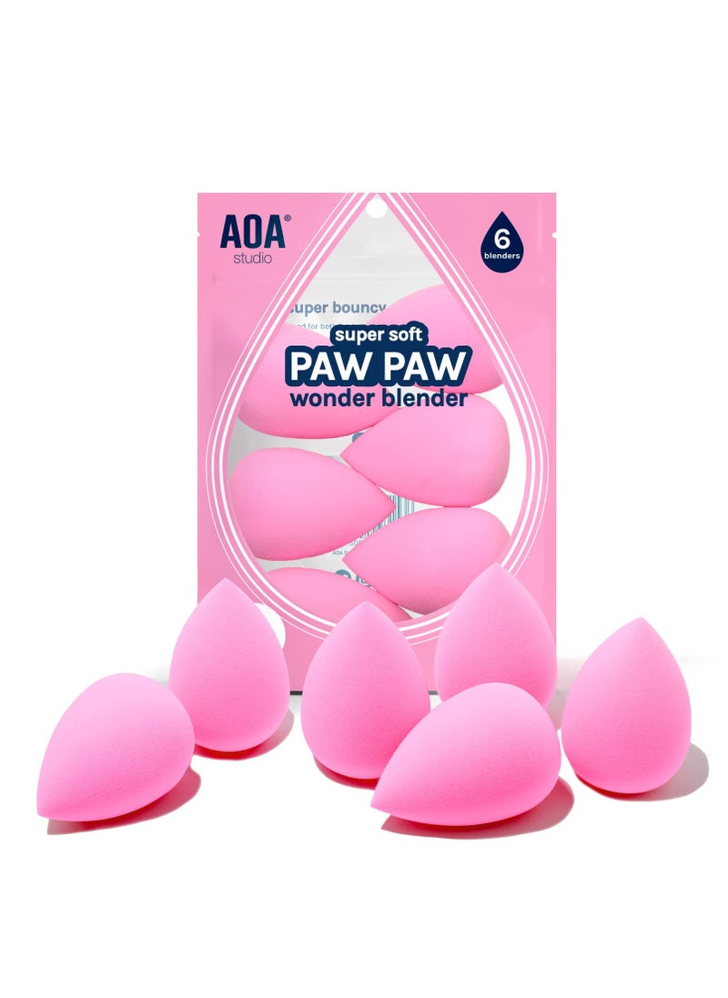 AOA STUDIO - AOA Studio Collection makeup Sponge Set Latex Free and High-definition Set of 6 makeup Wonder blender For Powder Cream and Liquid, Super Soft Wonder Beauty Cosmetic - Image 1