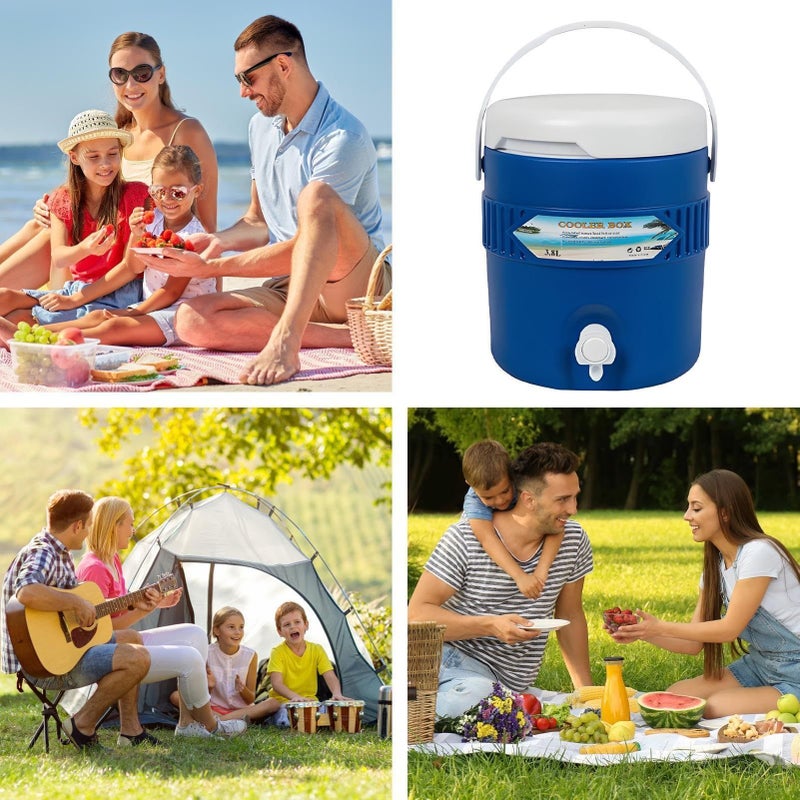 Blue 3.8L Insulated Beverage Cooler Portable Drink Dispenser Long Thermal Leak Resistant for Outdoor - Image 5