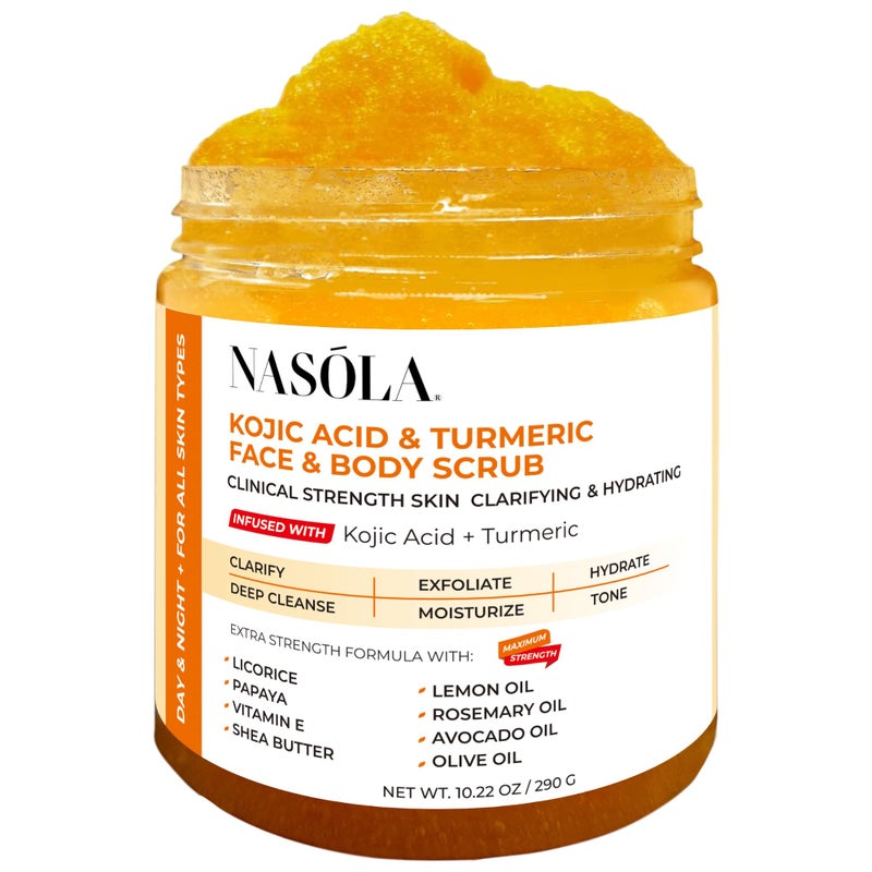 Nasola Kojic Acid Turmeric Face and Body Scrub - Image 1