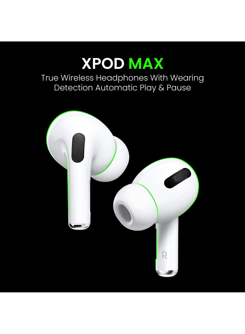 XTOUCH XPOD Truly Wireless Bluetooth Earbuds  HD Sound  Gaming Mode  Low Latency  30H Playtime Turbo Volt Charging  BT Version 5.1 I Intuitive Touch Controls White