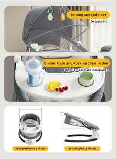 Moovant Baby Swing for Infants, Comfort Cradling Baby Rocker, Portable Newborn Electric Rocking Chair, Adjustable Backrest Baby Bouncer, Electric Cradle Bed, with Music and Mosquito Net  - Image 4