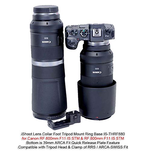 iShoot Lens Collar Replacement Foot Tripod Mount Ring Base Support Stand Compatible with Canon RF 600mm F11 is STM and Canon RF 800mm F11 is STM, Lens Support Holder with Arca Fit Dovetail - Image 5