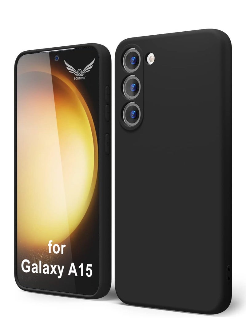 BORTONY Samsung Galaxy A15 Case Cover Flexible Soft Silicone Slim Fit Case for Galaxy A15 Anti Scratch with Inside Microfiber Lining Shockproof Protective Phone Case for Galaxy A15 4G/5G 6.5 inch - Image 1
