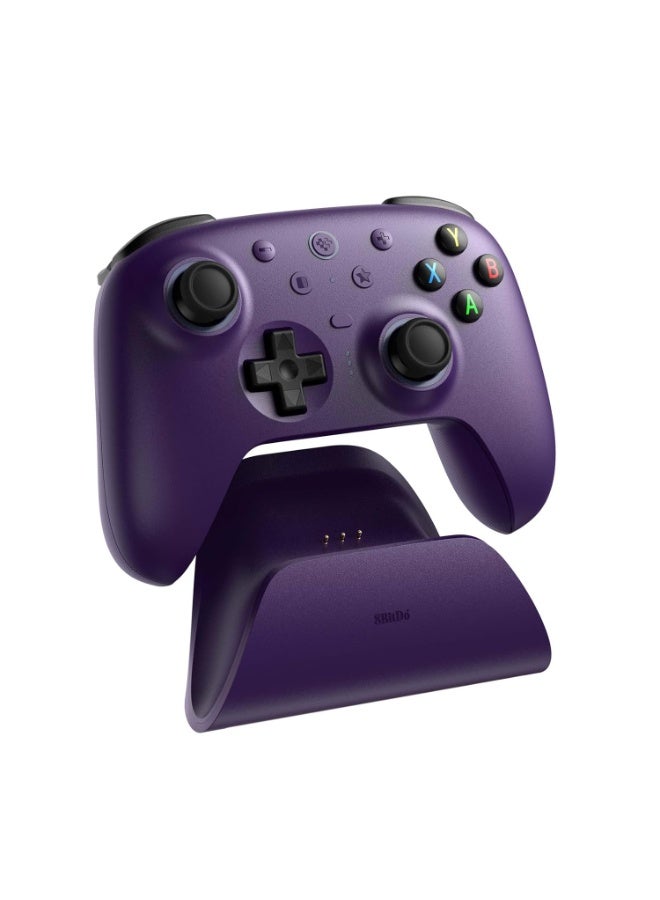 8Bitdo وحدة تحكم ألعاب احترافية 8BitDo Ultimate 2 اللاسلكية، اتصال ثلاثي الوضع لأجهزة الكمبيوتر، سويتش، iOS، أندرويد مع عصي التحكم TMR، زنبركات هول/لمسية، تحكم بالحركة، جيروسكوب بستة محاور، حلقة نارية RGB، معدل استقصاء 1000Hz، بطارية قابلة للشحن بسعة 1000mAh، قاعدة شحن ذكية للتشغيل والإيقاف التلقائي. - Image 3