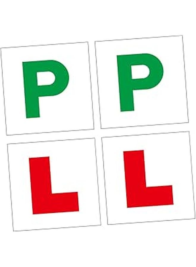 ملصقات مغناطيسية للسيارة وعلامات P مجموعة من 4 لسلامة ورؤية سائق المتعلم - Image 1