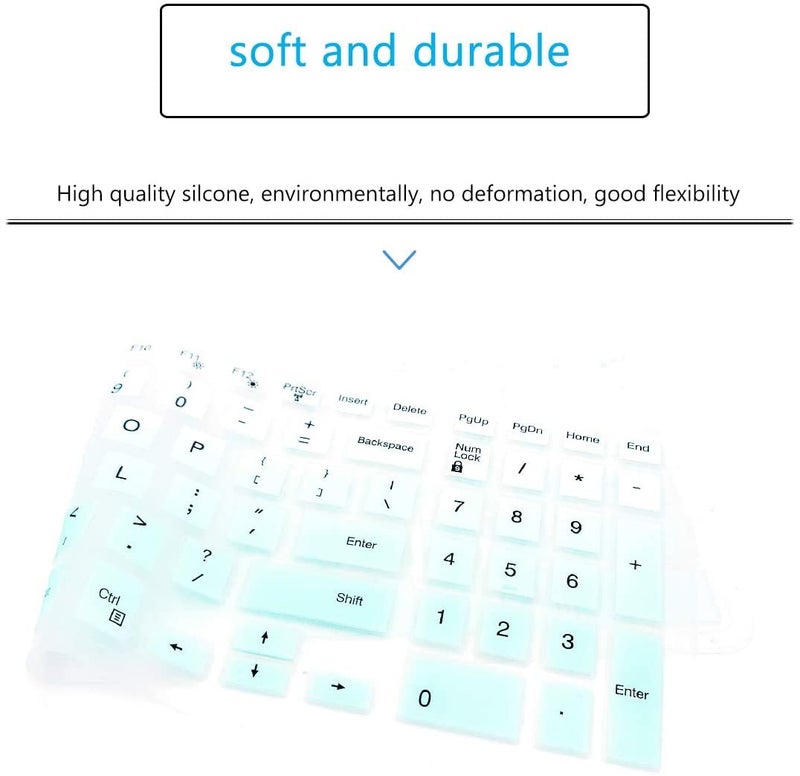 JUSTEC Premium Keyboard Protector Cover Fit for Dell Inspiron 3542 15.6-inch Laptop Gradient Mint Green - Image 3