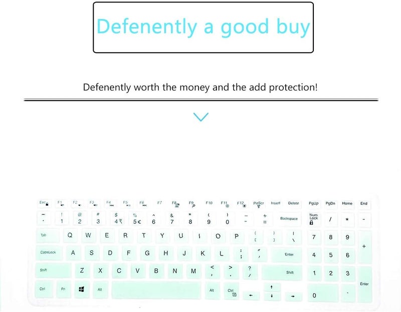 JUSTEC Premium Keyboard Protector Cover Fit for Dell Inspiron 3542 15.6-inch Laptop Gradient Mint Green - Image 4