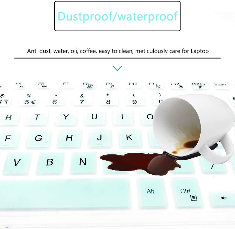 JUSTEC Premium Keyboard Protector Cover Fit for Dell Inspiron 3542 15.6-inch Laptop Gradient Mint Green - Image 5