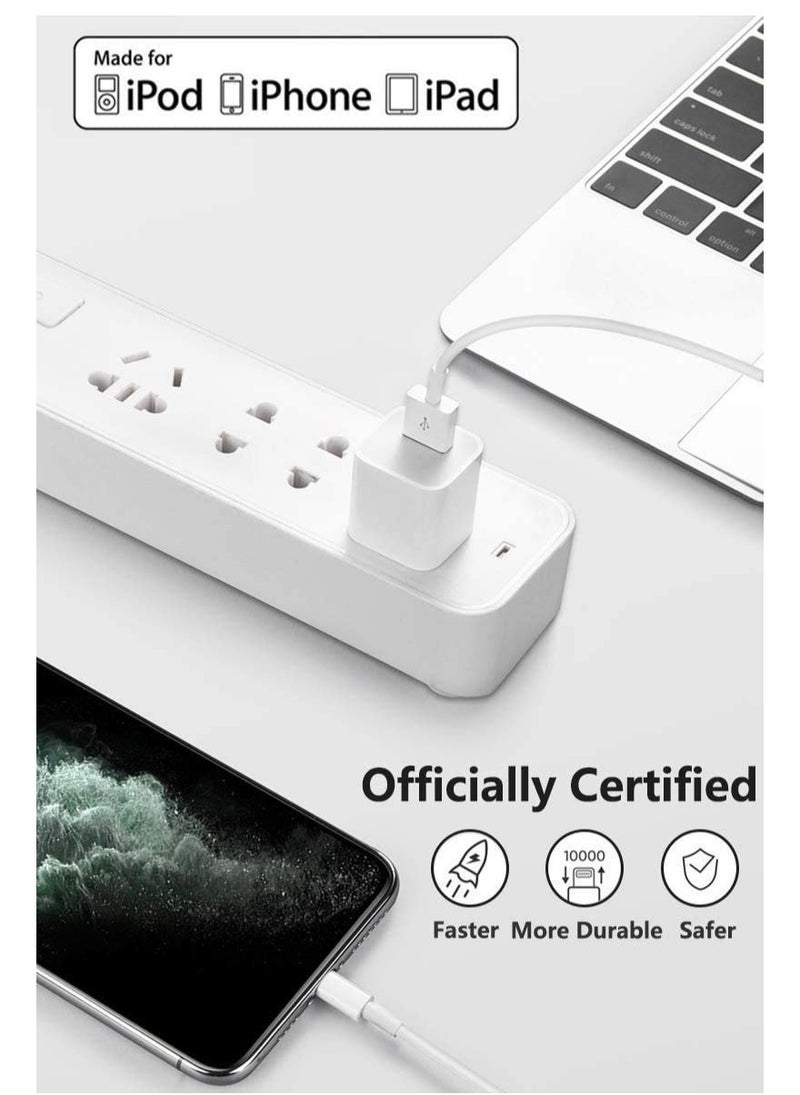 Raxoom 3Pack Original [MFi Certified] Charger Lightning to USB Cable Compatible iPhone 11 Pro/11/XS MAX/XR/8/7/6s/6/plus,iPad Pro/Air/Mini,iPod Touch(White 1M/3.3FT) - Image 2