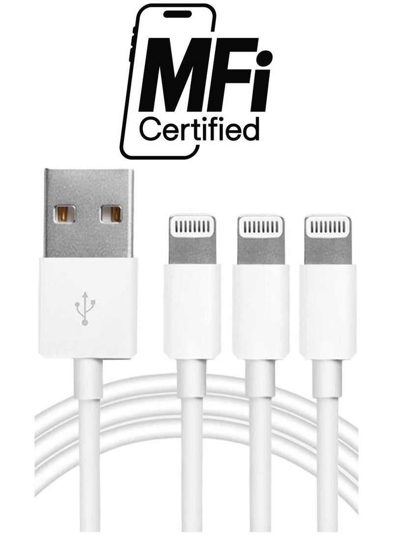 Raxoom 3Pack Original [MFi Certified] Charger Lightning to USB Cable Compatible iPhone 11 Pro/11/XS MAX/XR/8/7/6s/6/plus,iPad Pro/Air/Mini,iPod Touch(White 1M/3.3FT) - Image 1