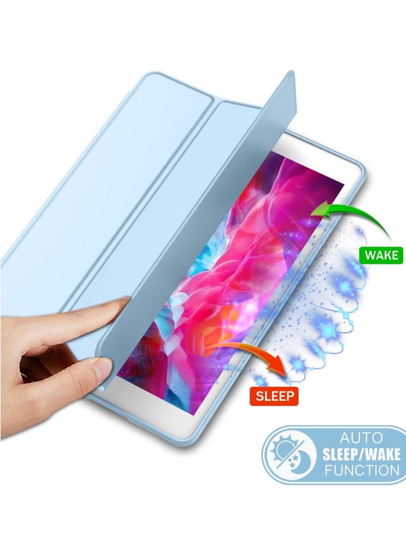 ELTRAZONE iPad 9.7 Case (2018/2017, 6th/5th Gen) Smart Cover with Pencil Holder – Soft Baby Skin Silicone Back, Full Body Protection, Auto Wake/Sleep, Sky Blue - Image 4
