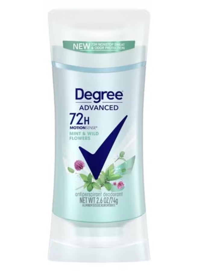 Degree Set of 2 Degree Advanced Antiperspirant Deodorant( Degree Advanced, 72H MotionSense Mint & Wild Flowers Antiperspirant Deodorant 74 Grams , And Degree Advanced Lavender & Waterlily 72-Hour Sweat & Odor Protection Antiperspirant for Women 74 Grams ) - Image 2