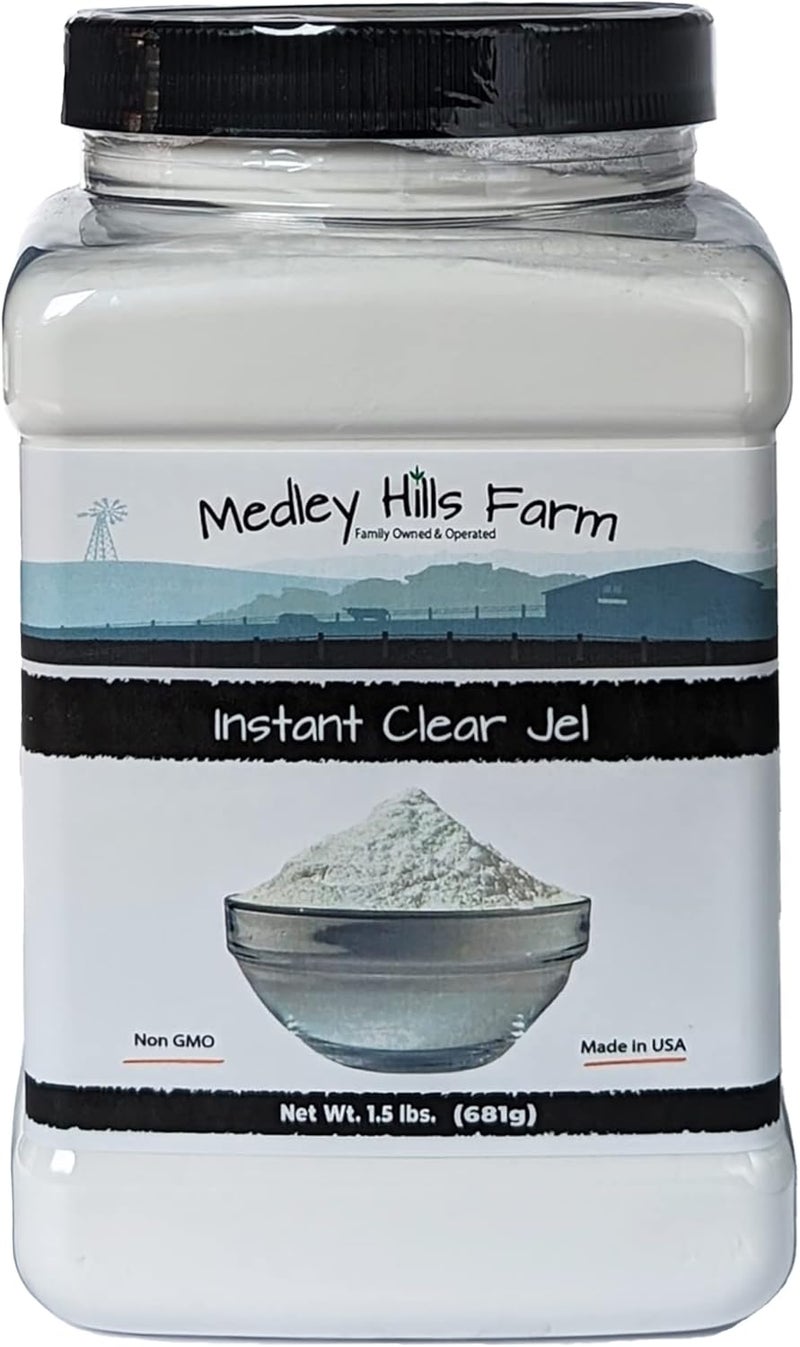 Medley Hills Farm جيل شفاف فوري من ميدلي هيلز فارم - 1.5 رطل حاوية قابلة لإعادة الاستخدام للتعليب وتكثيف الصلصات والحساء والحلويات - خالي من الغلوتين وغير معدّل وراثيًا - Image 1