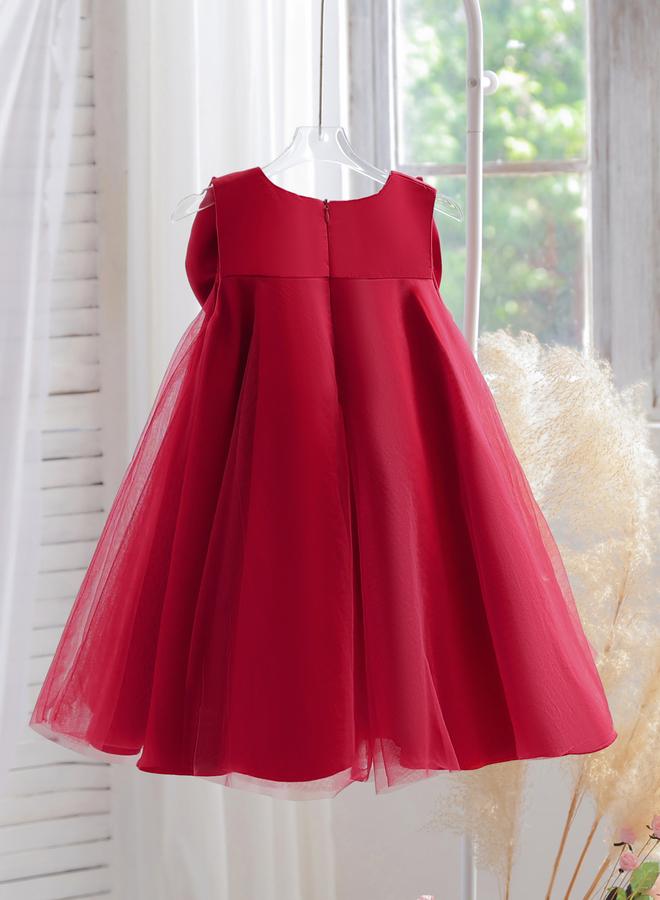 Take Two Sleeveless Mesh Dress with Bow Detail - Image 2