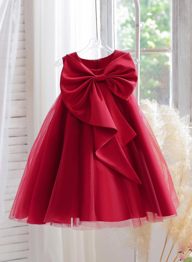 Take Two Sleeveless Mesh Dress with Bow Detail - Image 1