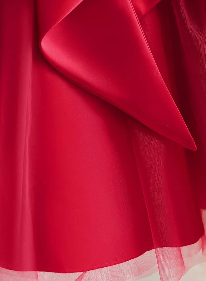 تايك تو Take Two Sleeveless Mesh Dress with Bow Detail