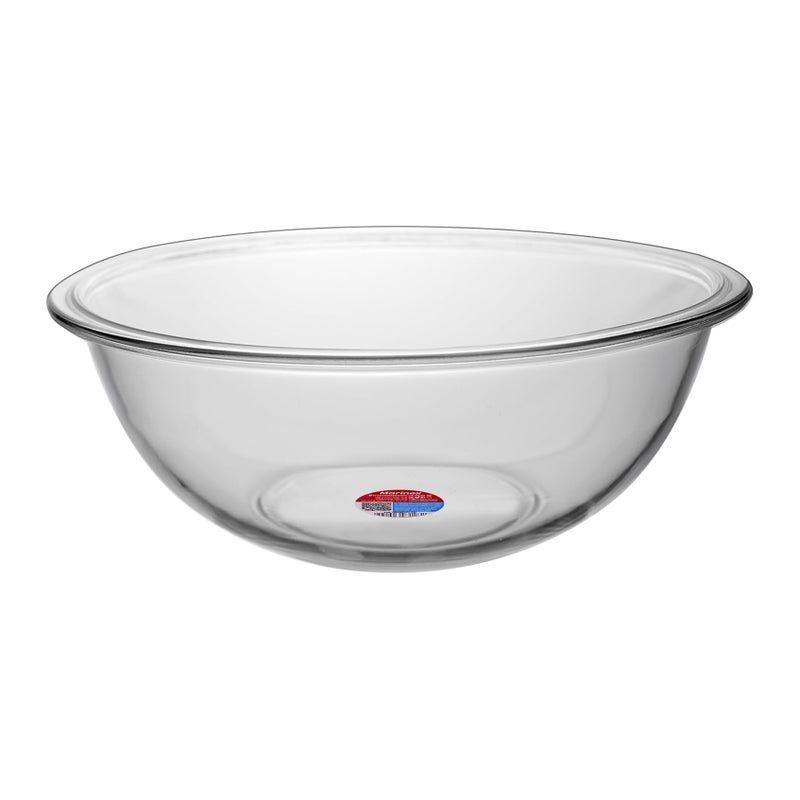 Marinex Glass Bowl Plus 3 L, Durable Heat-Resistant Borosilicate Mixing & Serving Bowl | Transparent Multi-Purpose Medium Glass Bowl | Microwave, Freezer & Dishwasher Safe - Image 1