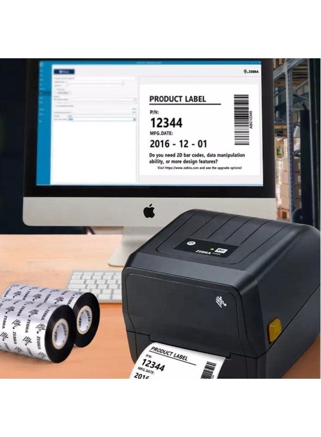 Zebra ZD220t Desktop Barcode Label Printer, Thermal Transfer, 203 DPI, USB, ZPL II & EPL II Compatible, Includes Power Supply & EU/UK Cables – Model ZD22042-T0EG00EZ - Image 5