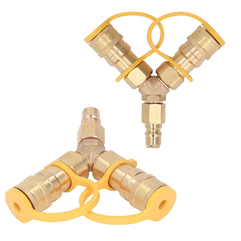 Y Splitter Natural Gas Quick Connect Adapter for Grills Generators Patio Heaters Pizza Ovens Patio Fire Pits 3/8 Inch - Image 4