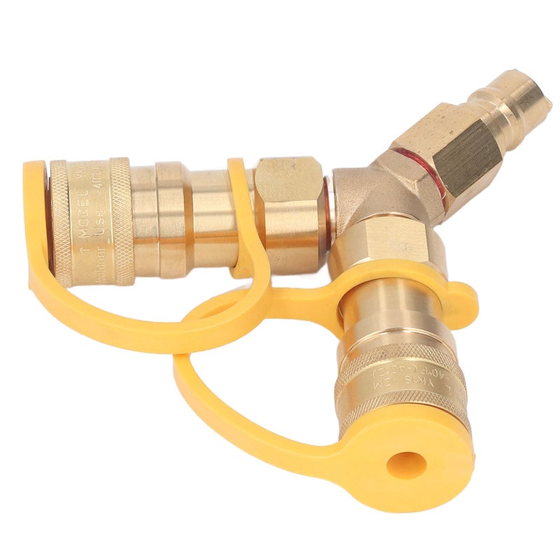 Y Splitter Natural Gas Quick Connect Adapter for Grills Generators Patio Heaters Pizza Ovens Patio Fire Pits 3/8 Inch - Image 1