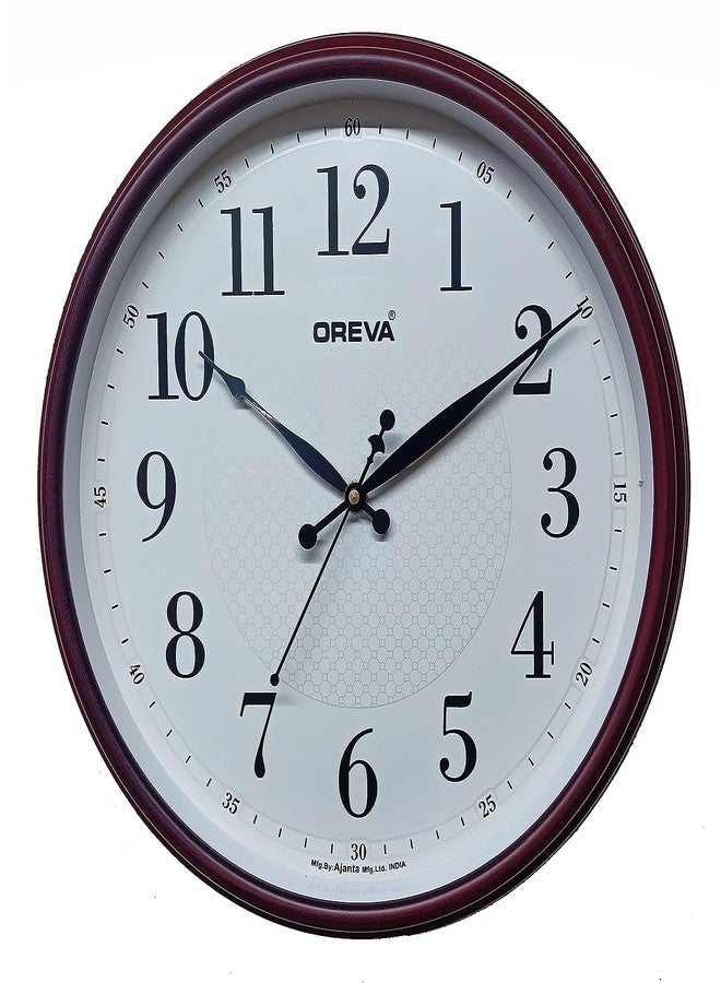 Oreva Plastic Designer Sweep Silent Wall Clock (35.5 x 6.9 x 35.5 cm, Cola, AQ-6497SS) - Image 1