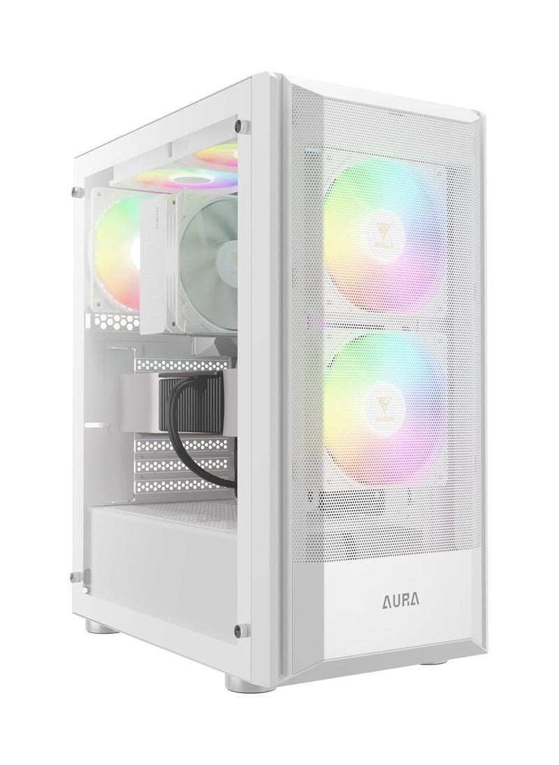 GAMDIAS GAMDIAS RGB Mid Tower Gaming Case (Aura GC6 WH)  - Image 1