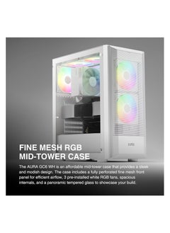 جامدياس كيس الألعاب GAMDIAS RGB Mid Tower Gaming Case (Aura GC6 WH)  - Image 2