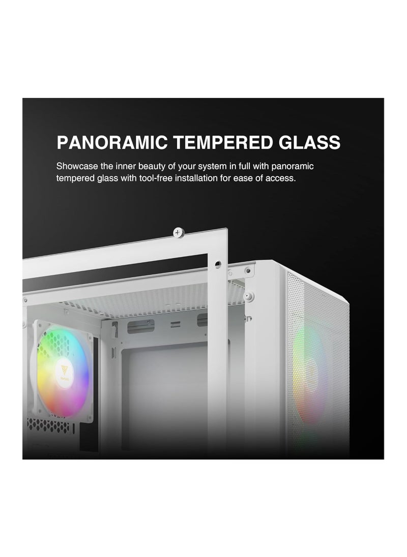 GAMDIAS GAMDIAS RGB Mid Tower Gaming Case (Aura GC6 WH)  - Image 5