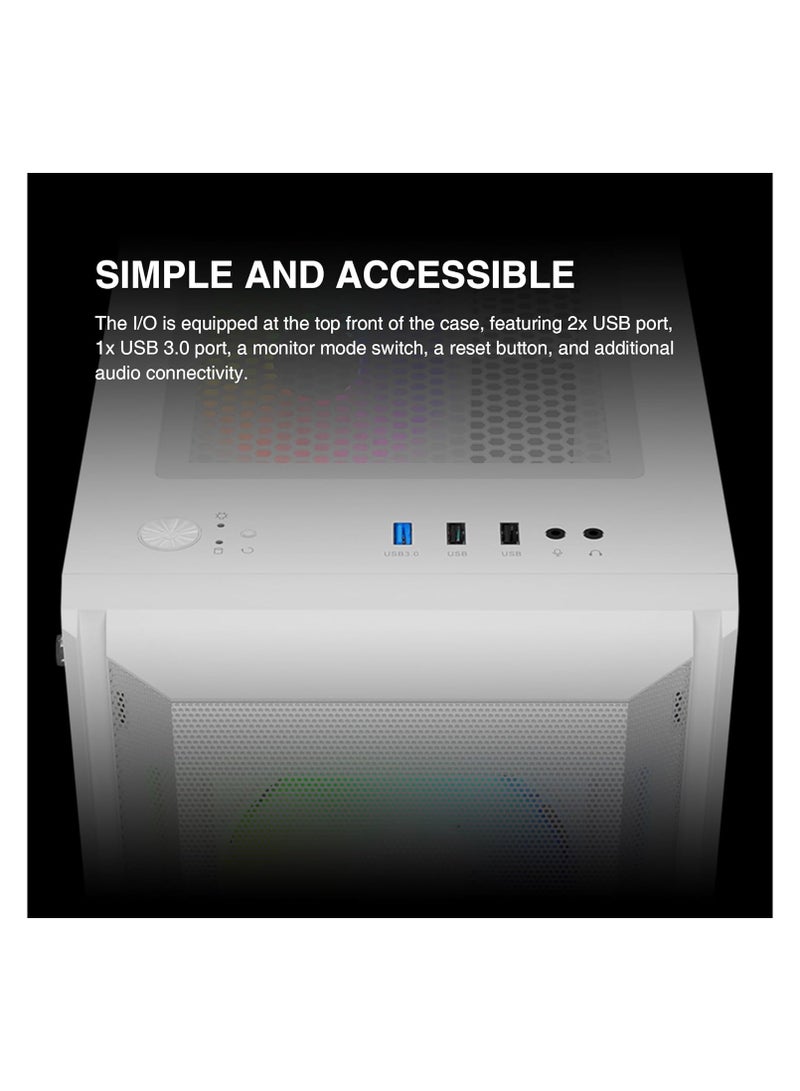 GAMDIAS RGB Mid Tower Gaming Case (Aura GC6 WH)