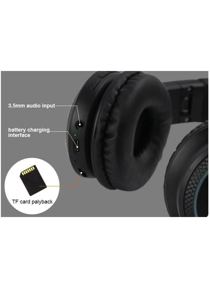 Kisonli - A6 Bluetooth Headphones - Wireless Over-Ear with FM Radio & TF Card Support Black - Image 1