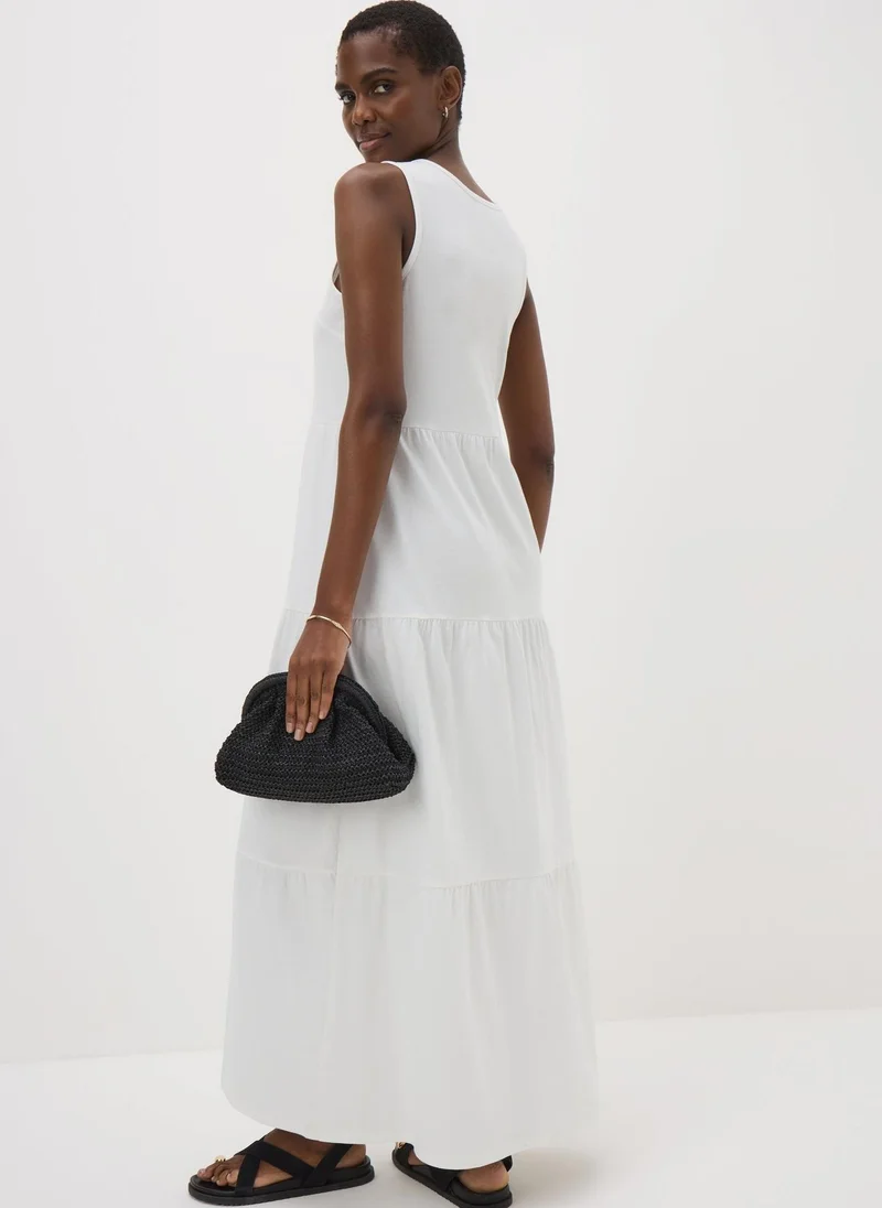 Matalan White Tiered Maxi Dress