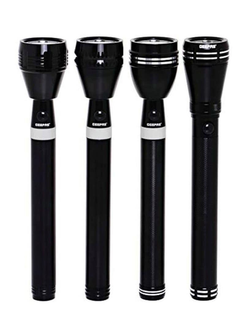 Geepas Rechargeable Led Flashlight Set White 4Pcs