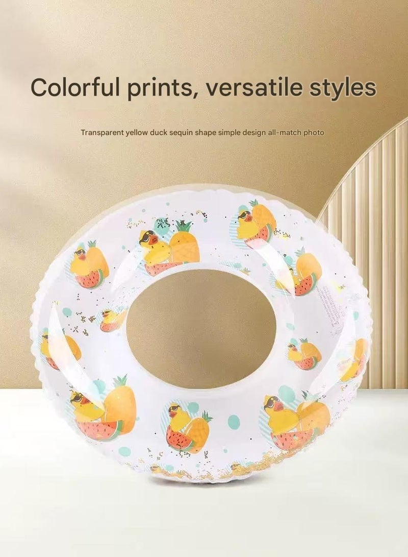 Goolsky INS Style Orange Fruit Inflatable Swim Ring – 90cm Transparent PVC Pool Float for Adults & Teens - Image 2