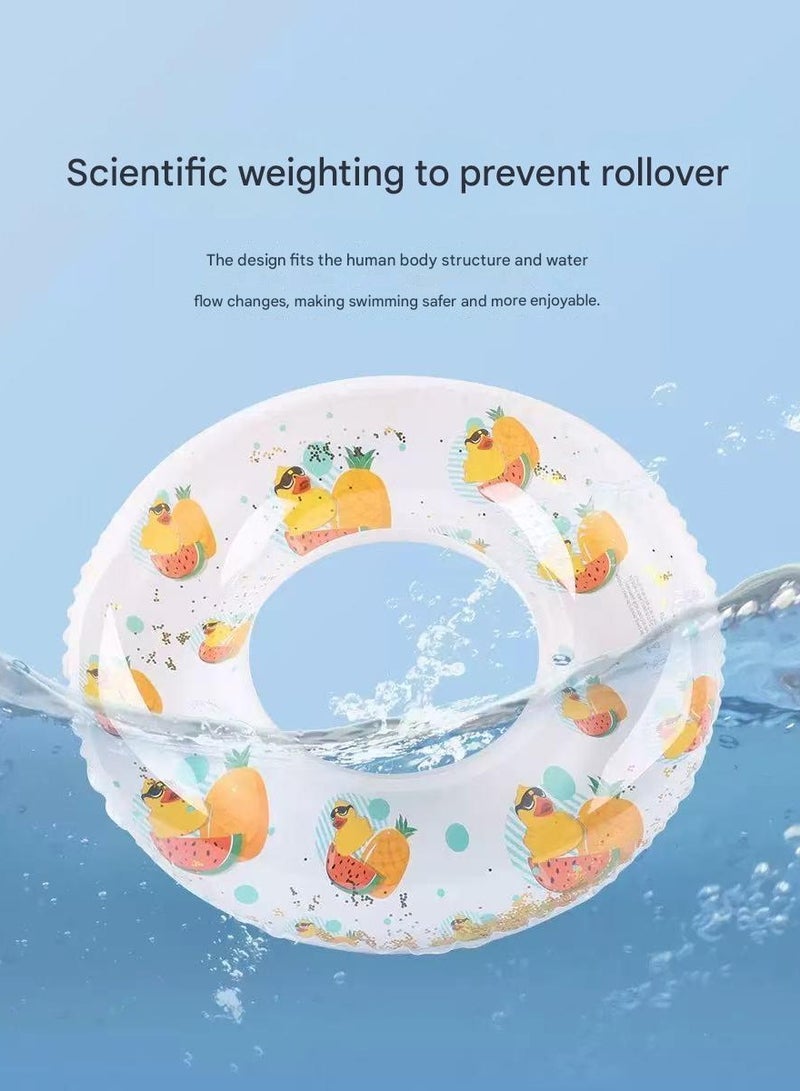 Goolsky INS Style Orange Fruit Inflatable Swim Ring – 90cm Transparent PVC Pool Float for Adults & Teens - Image 4