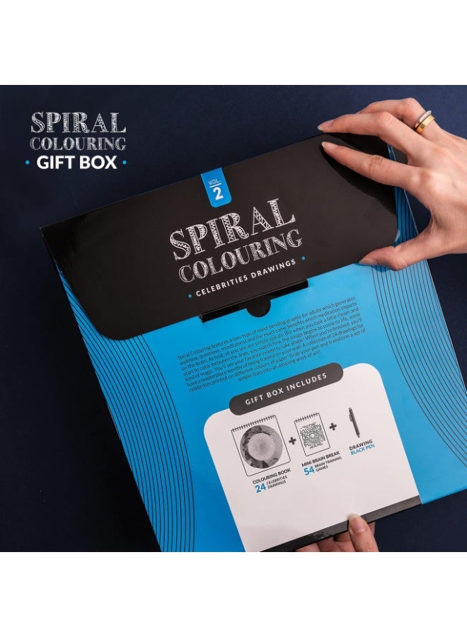 Spiral Coloring Book for Adults 2 with 2 Gifts, Brain Teaser Booklet, Mini Brain Break Puzzles, and Black Highlighter - Image 2